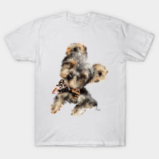 Yorkshire Terrier Puppy Head Tilt Hello T-Shirt